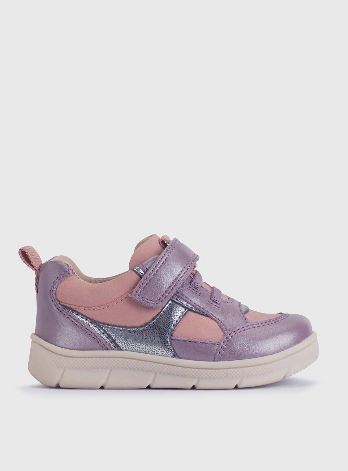 START-RITE Stride Mauve Silver Leather Mix 9.5 Infant - Image 1